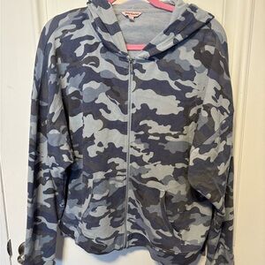 Juicy Couture Blue Gray Camouflage Zip Hoodie